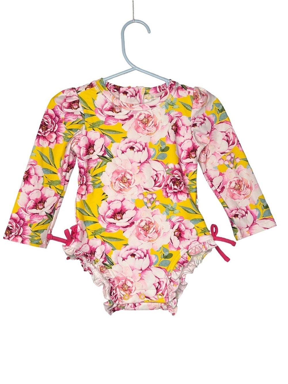 Posh Peanut Floral Long Sleeve Swimsuit 12-18 months NWOT